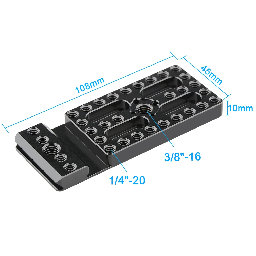 CAMVATE Aluminum Camera Baseplate Cheese Plate With NATO Rail Mount & 1/4\