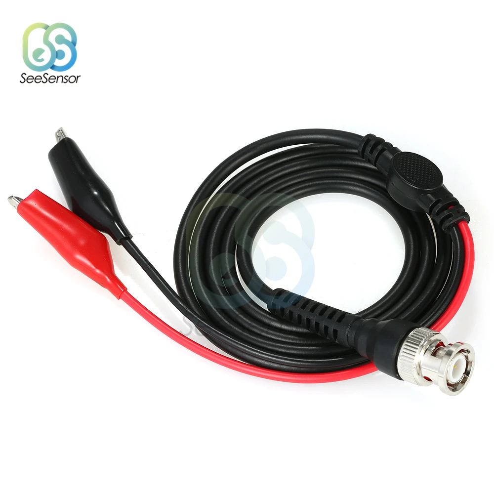 BNC Q9 Male Plug Connector Dual Alligator Clip Oscilloscope Probe Test Leads Crocodile Clips Cable Oscilloscope Accessories