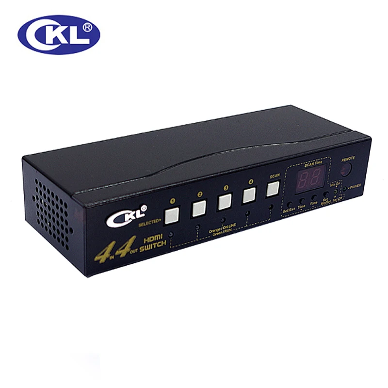 CKL-444H de alta calidad 4 en 4 de salida HDMI, interruptor divisor remoto IR RS232, compatible con 3D, 1080P, para PS3, PS4, Xbox 360, PC, DV, DVD, HDTV