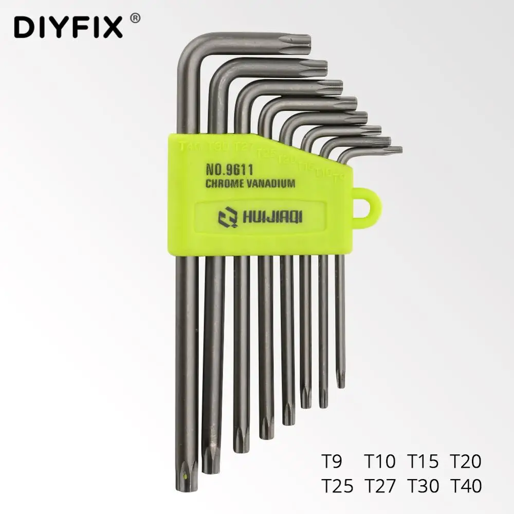 DIYFIX Portable Hex Torx Key Star Wrench Screwdriver Kit Hex 1.5-6.0mm T5-T40 for Macbook/Xbox one/PS4/HDD Repair Tools Set