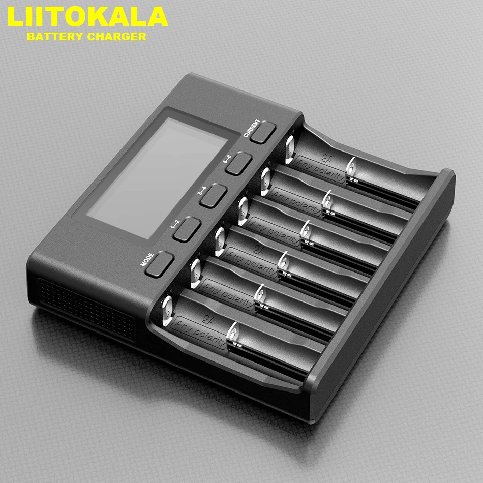 LiitoKala Lii-S6แบตเตอรี่ชาร์จ18650 6-Slot ขั้วอัตโนมัติตรวจจับสำหรับ18650 26650 21700 32650 AA AAA แบตเตอรี่