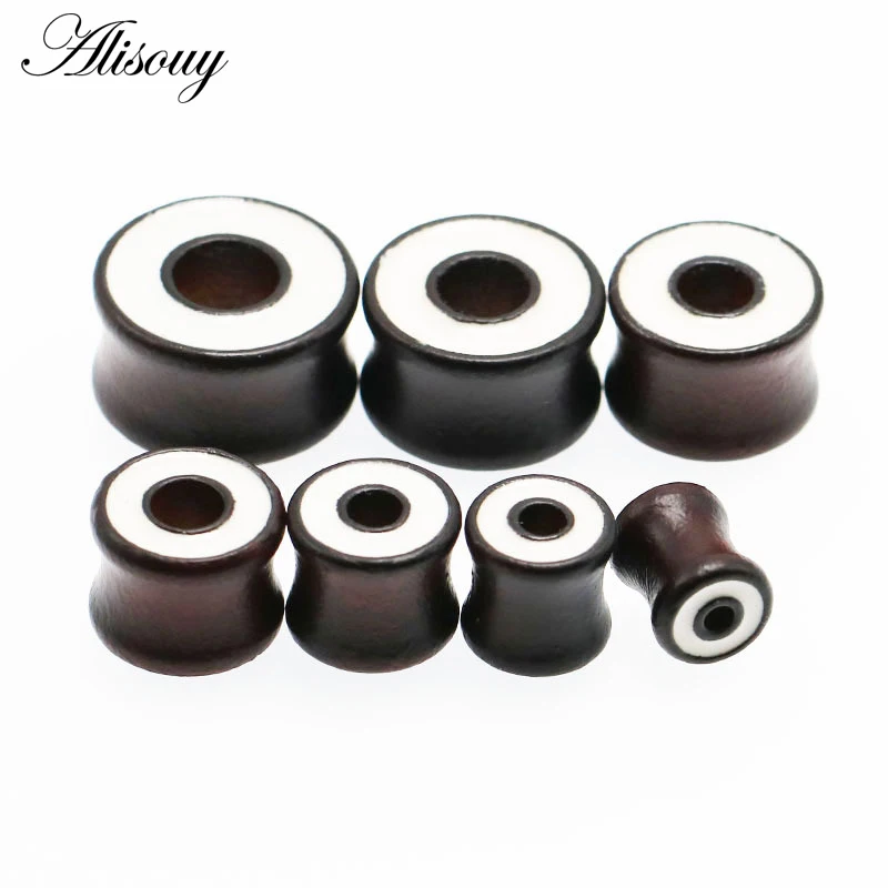 1pc fashion flesh tunnels ear plugs big gauge piercing expander brown Bubinga rose wood 8mm - 20mm pircing body jewelry for men