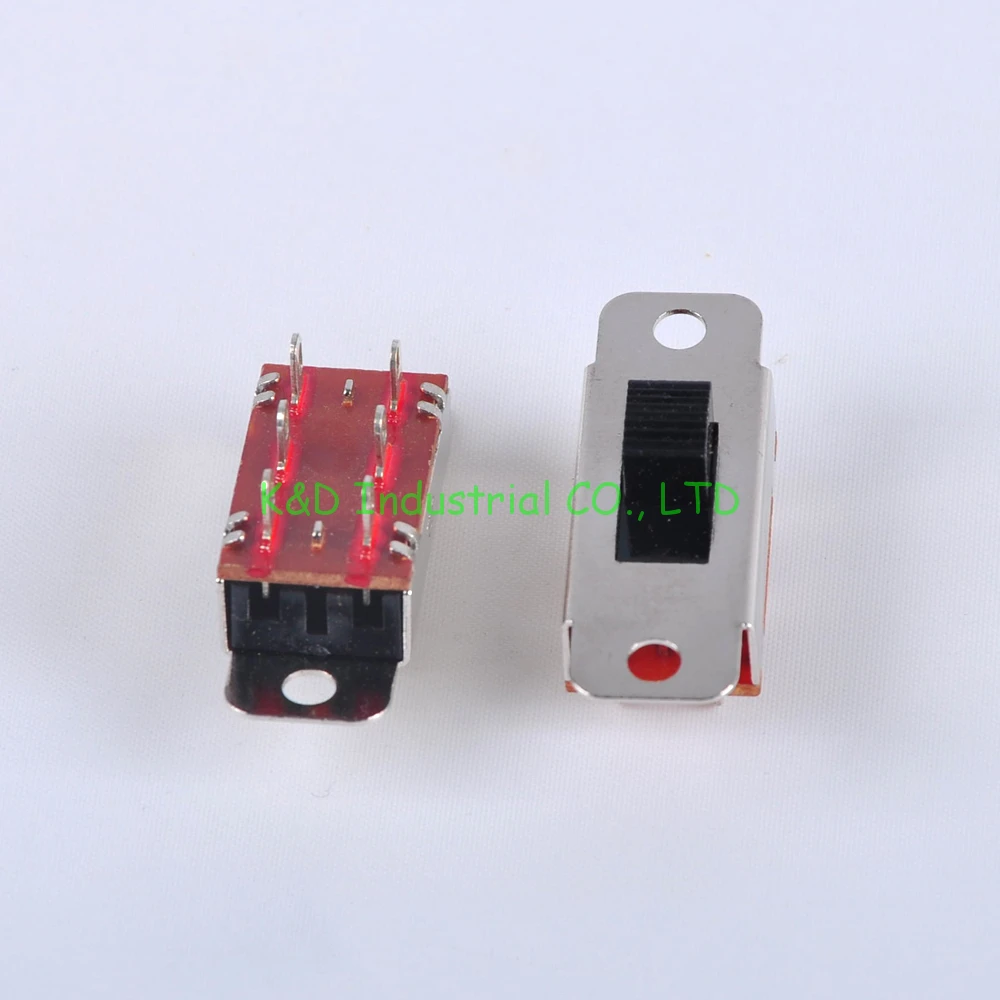 10 stücke Mini Miniatur AUF-WEG-AUF Rutsche Schalter DPDT 6pin Solder Tags Volumen Control DIY