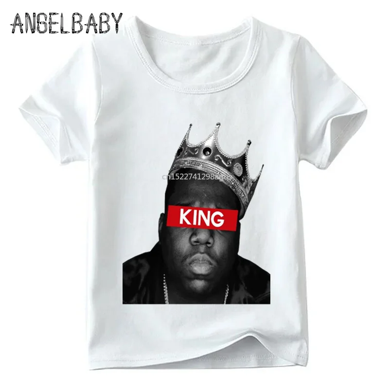 

Kids America Hiphop Rock Star Notorious Big Design T shirt Children Summer Tops Boys and Girls Casual T-shirt,ooo456