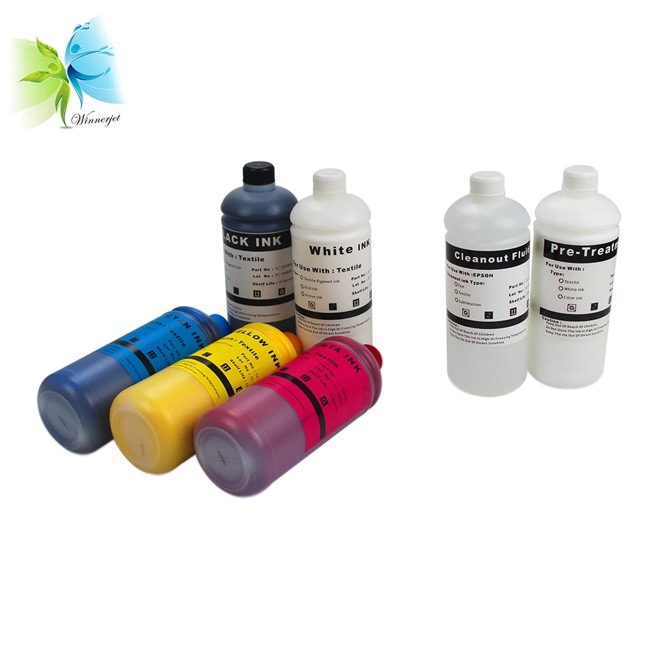 Winnerjet For Epson l800 1390 Tinta Textile Dtg Ink+Pretreatment Liquid+Cleaning liquid