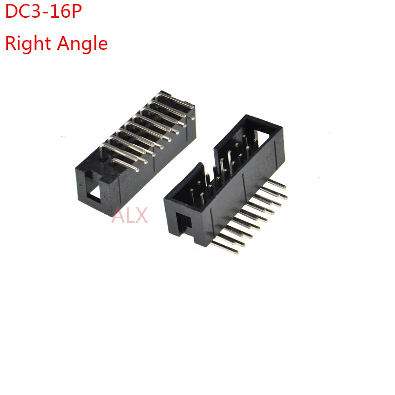 10pcs dc3-16p 2.54MM pitch JTAG ISP MALE SOCKET Right Angle idc box headers PCB CONNECTOR DOUBLE ROW 2x8PIN dc3 16 PIN HEADER