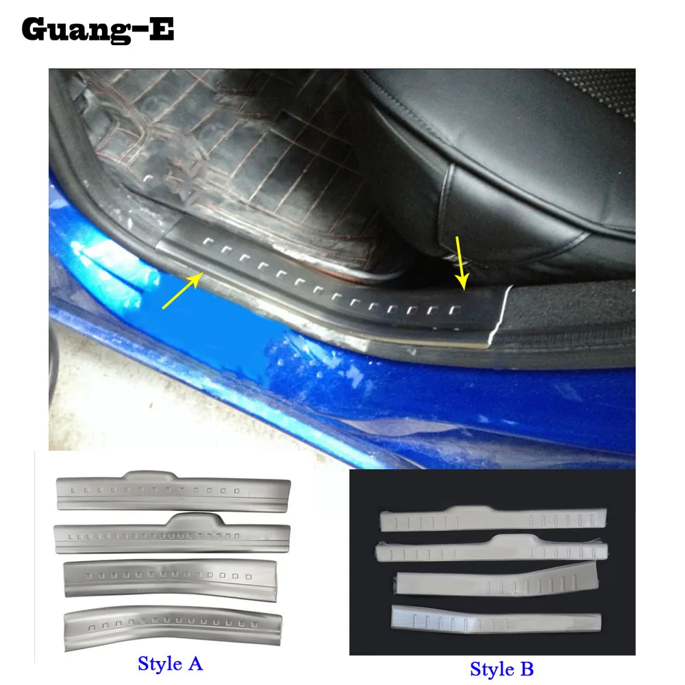 Car Cover Stainless Steel Pedal Door Sill Scuff Plate Cover Inner Built Threshold  For Honda Fit Jazz 2014 2015 2016 2017