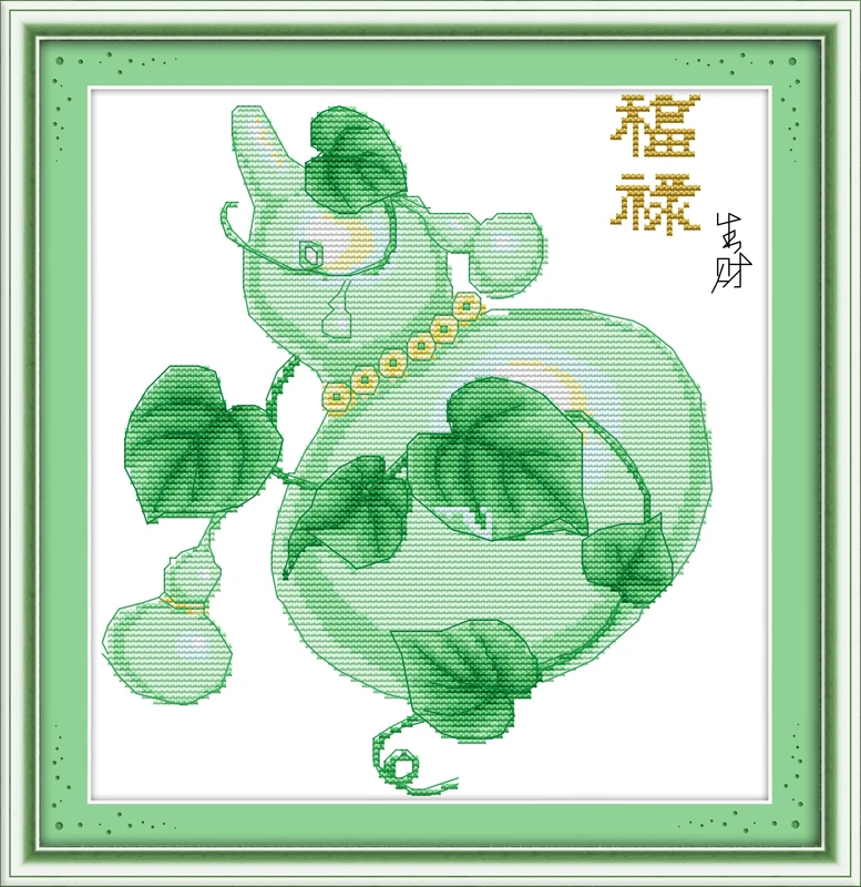 Happiness and  affluence bring money cross stitch kit print canvas stitching embroidery DIY handmade needlework