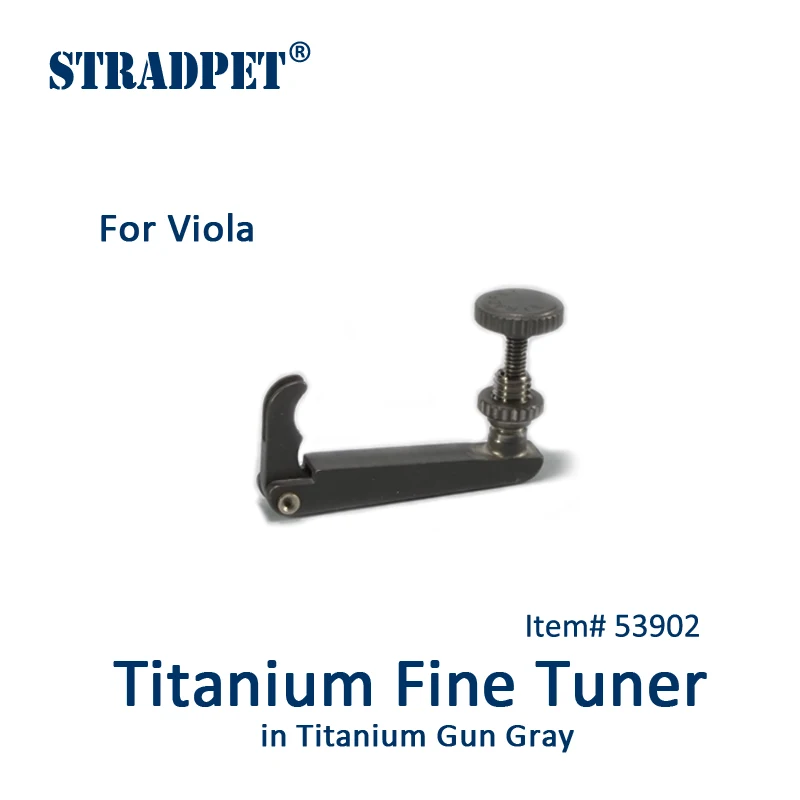 STRADPET Titanium Fine Tuner in Titanium Gun Gray, for Viola, for Ball-end string, viola accessories