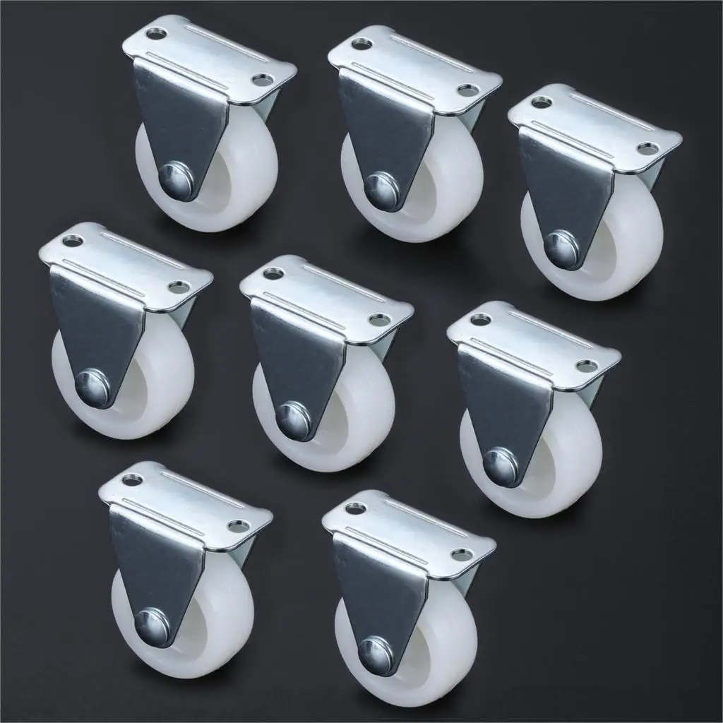 DRELD 8 قطعة 1/1.25/1.5 بوصة عجلات الأثاث شقة سيارة عجلة ثابتة كتم الاتجاه عجلة معدنية السيليكا المواد لتقوم بها بنفسك نموذج أجزاء