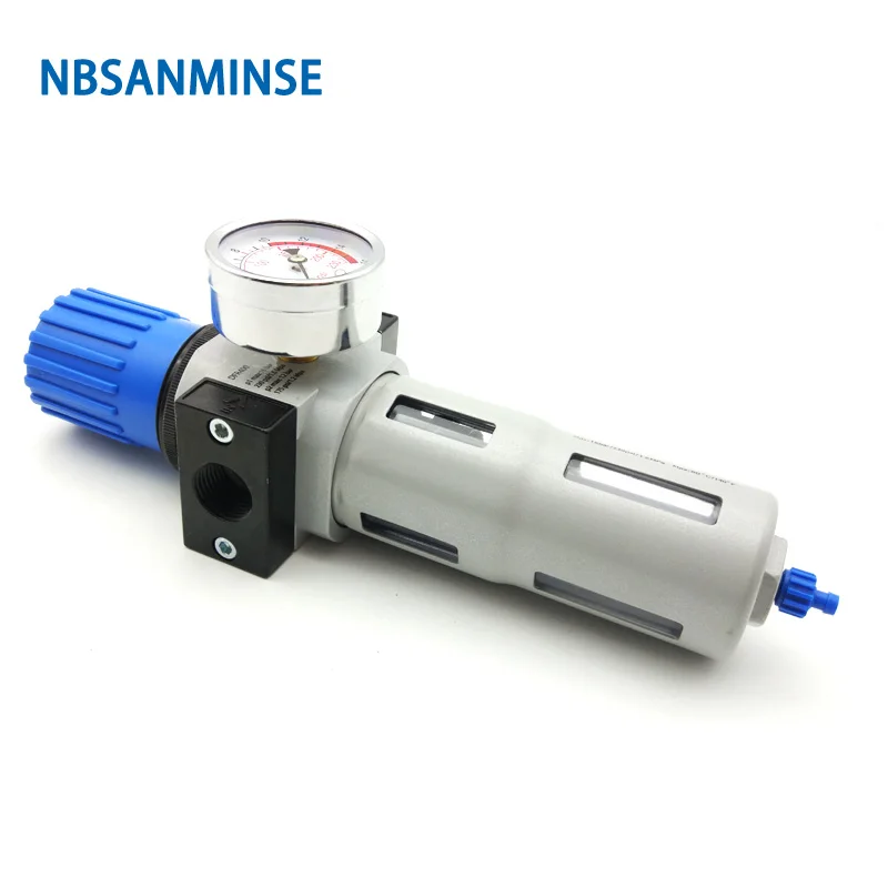 NBSANMINSE DFR M5 1/8 1/4 3/8 1/2 3/4 1 Regulador de filtro de ar FRL Unidades de equipamentos de fonte de ar Peças de compressor de ar Óleo e ar
