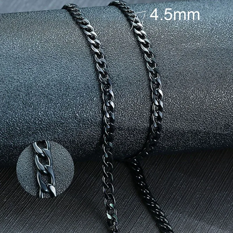 Vnox männer Cuban Link Kette Halskette Edelstahl Schwarz Gold Farbe Männlichen Halsband colar Schmuck Geschenke für Ihn