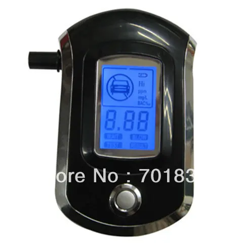 Prefessional Blue Backlight Police Digital Alcohol Tester Breath Alcohol Tester with 5pcs mouthpiece Breathalyzer