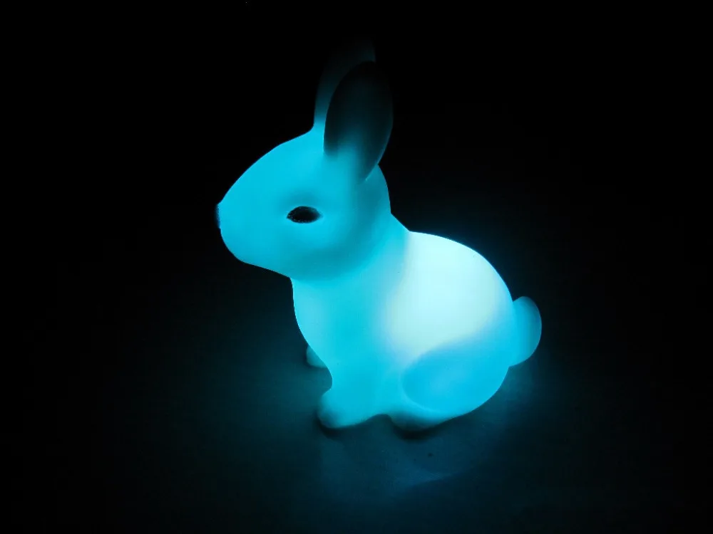 Unissex filme & tv plástico nova mercadoria peculiar, lua colorida coelho pequena luz led sete luzes 2021