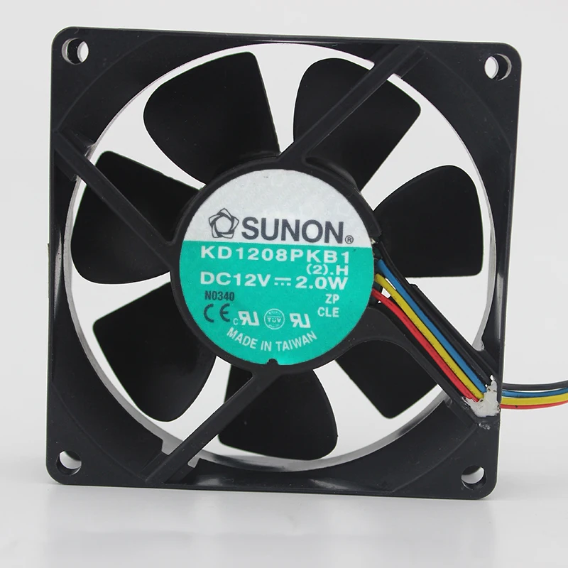 New original KD1208PKB1 12V 8020 2.0W 8cm double ball 2 wire 3 wire cooling fan