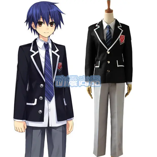 Itsuka Shiori cosplay costume Date a live Itsuka Shido School uniforms Suit Halloween cosplay costumes Sets Skirt+Pants+Tie+Suit