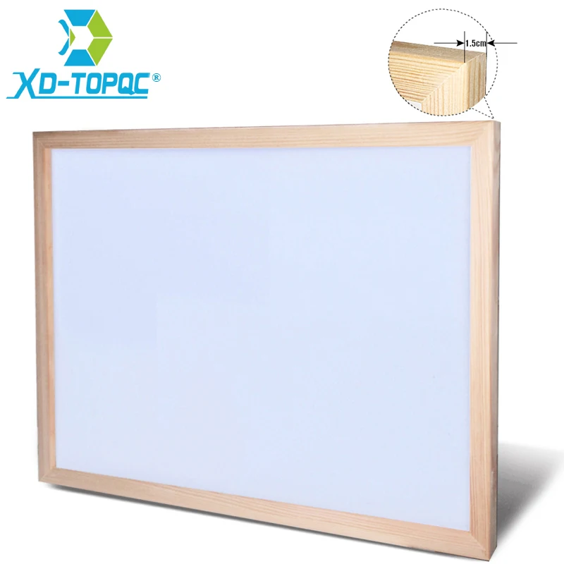 Pizarra blanca de madera de pino, tablero de mensajes, borrador en seco, fácil de escribir, proveedor de oficina con accesorios gratuitos, 60x90cm