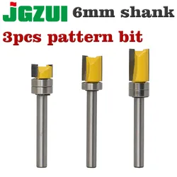 6mm Shank Template Trim Hinge Mortising Router Bit Straight end mill trimmer cleaning flush trim Tenon Cutter forWoodworking