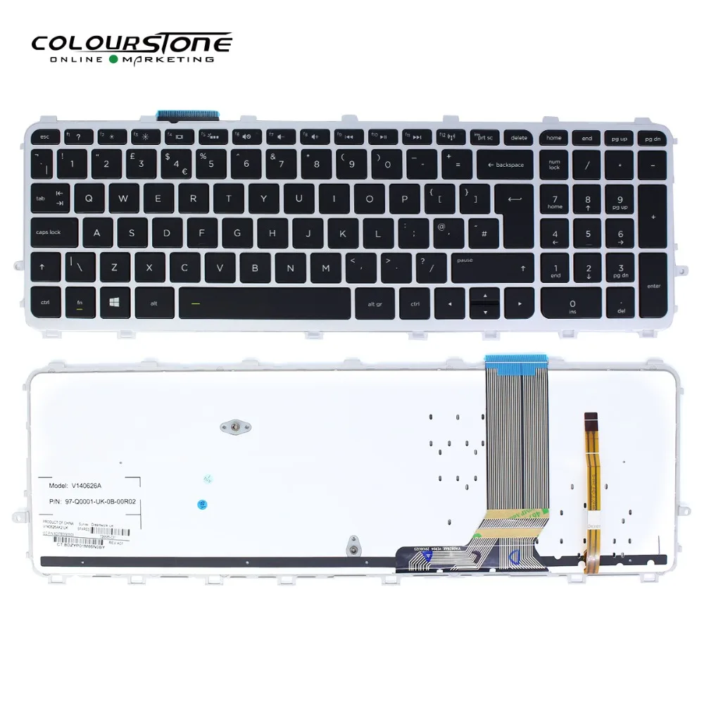 15-J UK Laptop keyboard for HP 17-j 15Z-J 17T-J with frame With backlit original notebook keyboard teclado