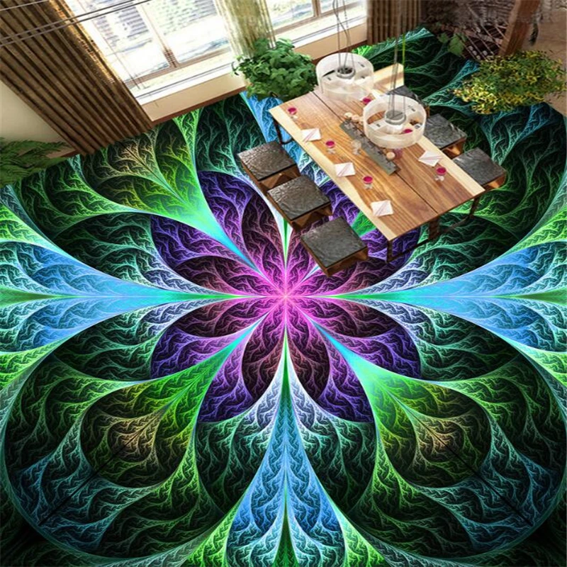 Beibehang Floor fresco wallpaper 3D wallpaper floor painted colorful 3D living room PVC waterproof self - adhesive 3d flooring