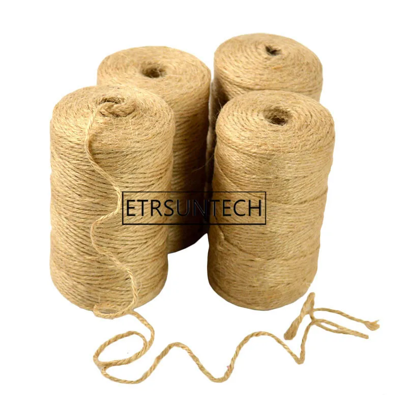 50pcs Natural Jute Twine Burlap String Florists 100m Woven Ropes Wrapping Cords Thread DIY Scrapbooking Craft Decor