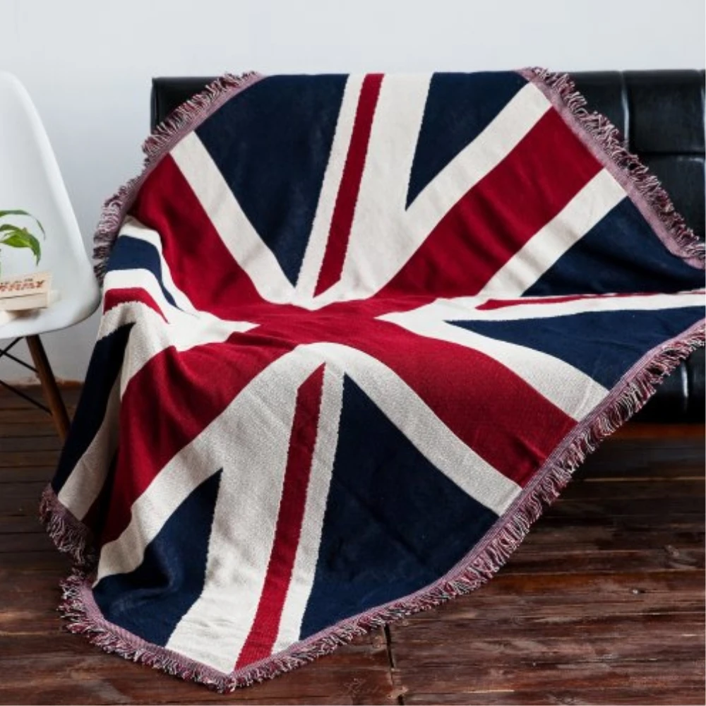 

RAYUAN UK Style 100% Cotton Throw Two Faced Crochet Thread Blanket Sofa Chair Cover Tapestry Bedspread 130x180CM