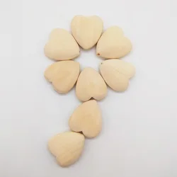 Espaciador de madera en forma de corazón, cuentas de madera Natural, ecológicas, fabricación de joyas hechas a mano, 10 unids/paquete