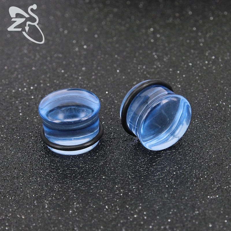 ZS Class Ear Plugs Tunnel Piercing Body Jewelry 2pcs Ear Expander Gauges Flesh Tunnel 5-16MM Stretchers Double Flared Purple Men