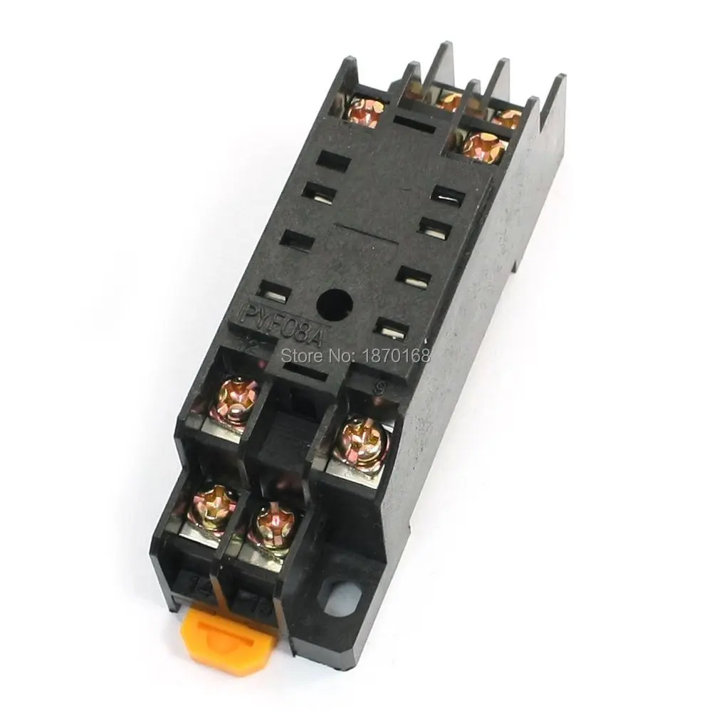 My2n-j HH52P AC250V 7A 35 mm DIN Rail 8 Pins estafet, Socket dasar berdiri