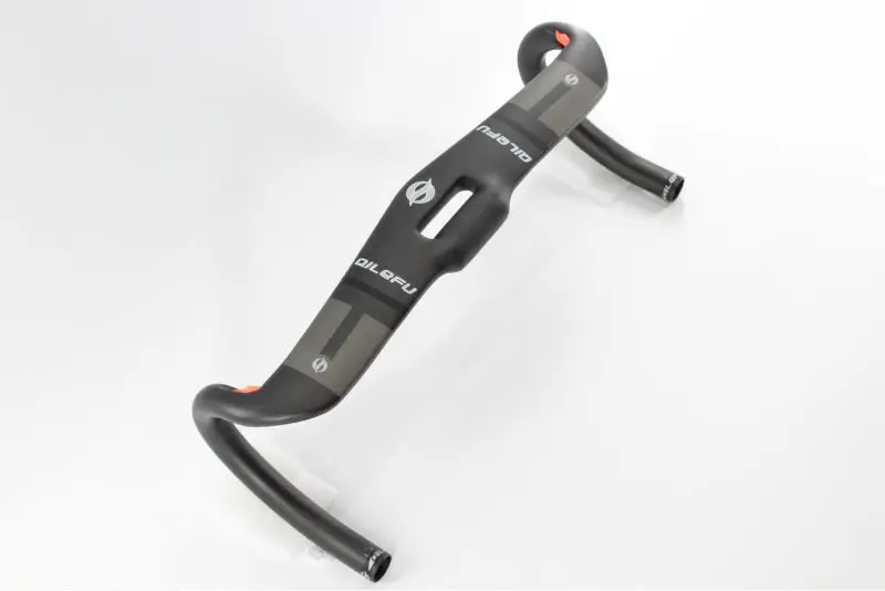 New gray QILEFU Road bike racing matte UD full carbon fibre bicycle handlebar internal cable 31.8*400/420/440mm parts