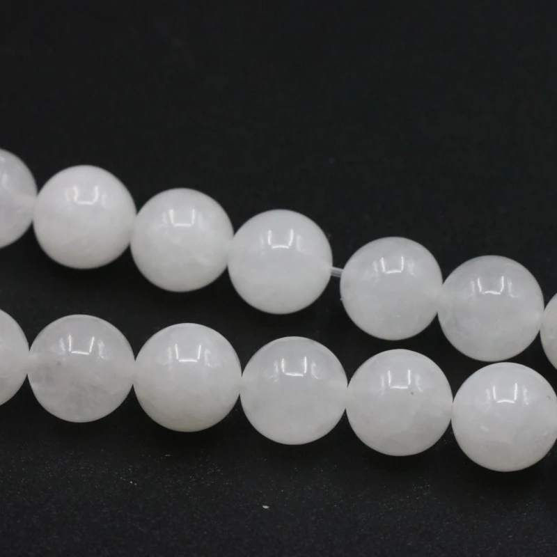 

White chalcedony loose beads round 10mm fashion jewelry 15", DIY stone for women design bracelet&necklace