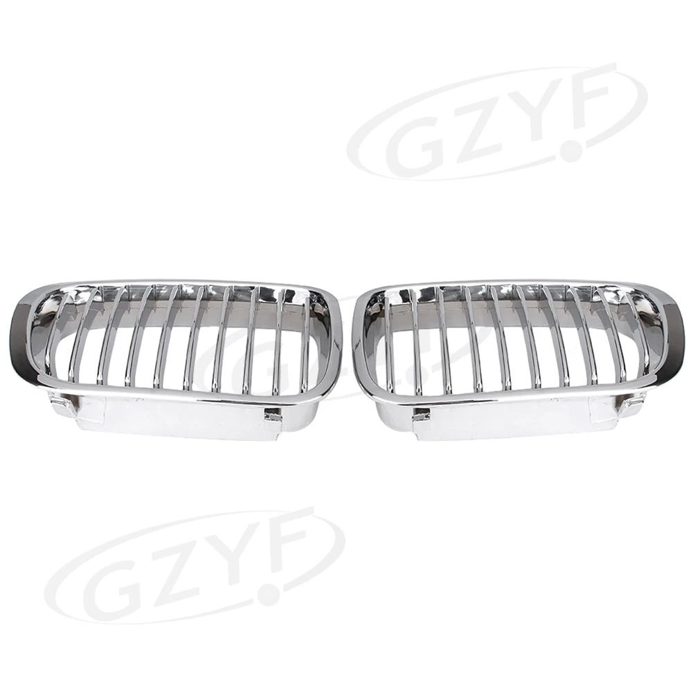 2PCS Auto Front Kidney Grille For BMW E46 4 Door Sedan 1998 1999 2000 2001 320i 323i 325i 328i 330i Chrome