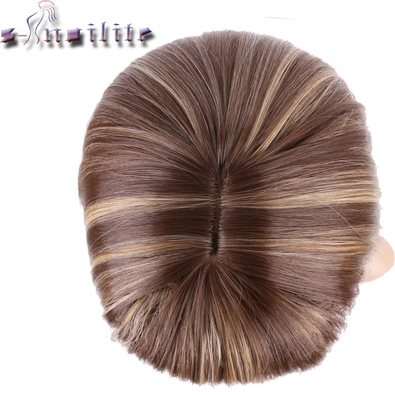 Snoilite gerade synthetische Perücken für afroamerikanische schwarze blonde Frauen, lange braune PianoMixed zweifarbige Perücken mit Pony