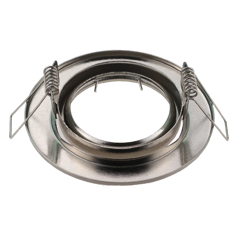 Round Nickel Recessed LED Ceiling Light Adjustable Frame MR16 GU10 Bulb Fixture Downlight Holder