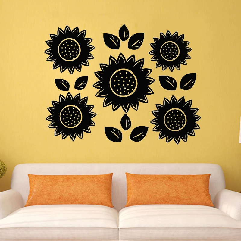 

ZOOYOO Sun Flowers Wall Decals Vinyl Stickers Home Decor Flowering Blossom Art Wall Sticker Decoration