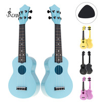 Plastic 21 Inch Soprano Colorful Acoustic Ukulele Uke 4 Strings Hawaii Guitar Guitarra Instrument for Kids and Music Beginner