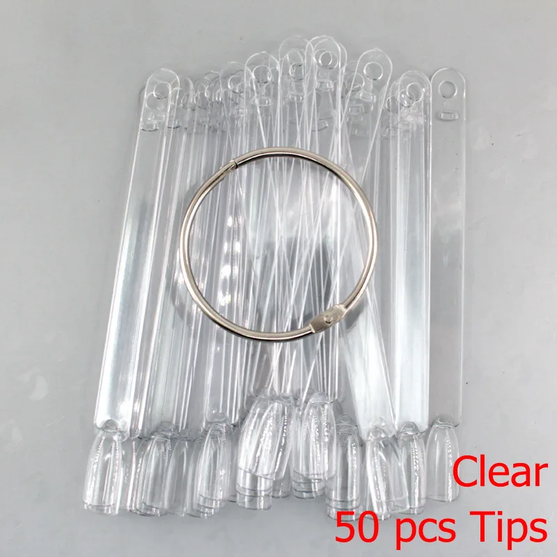 Falsche Nagelspitzen-Fan Nature Clear Black 12/24/32/50 Stück/Set Finger Full Card Nail Art Display Übungspolitur alles für Maniküre