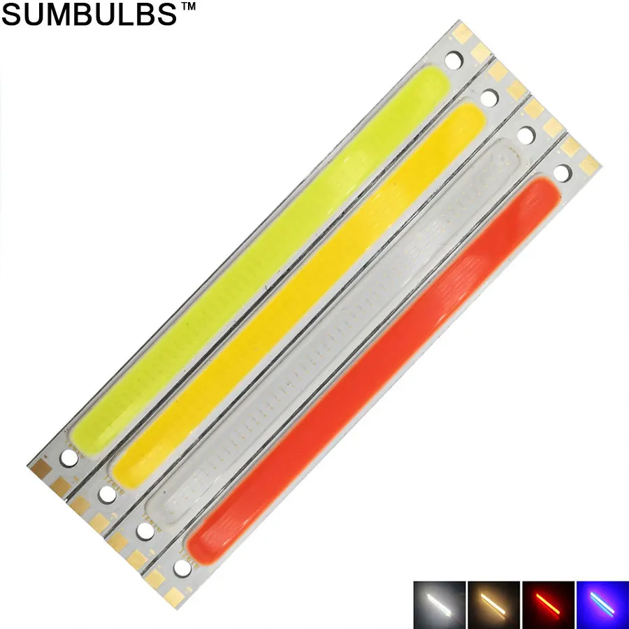 Sumbulbs 120x10MM 10W COB Light LED Strip Lamp 1000LM for Work Table Lights DIY Blue Red Warm Cold White 12CM LED Bar Bulb