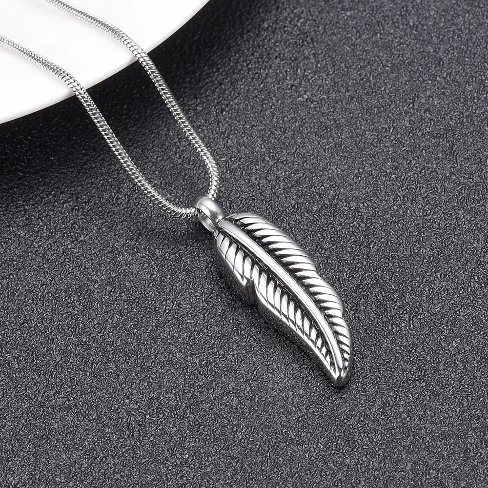 IJD10023 Free Plastic Funnel&User's Guide!! Angel Feather Urn Necklace Hold Cremation Ashes Keepsake Memorial Jewelry