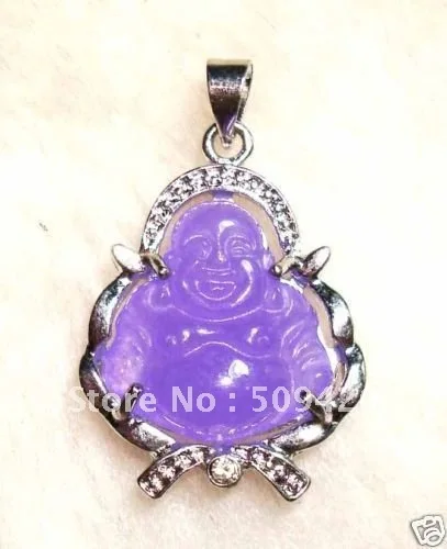 

Free Shipping Stunning purple stone Buddha Jewelry Pendant Necklace