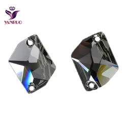 YANRUO Black Diamond 3265 Cosmic Shaped Strass Crystal Rhinestones For Clothing Sew On Crystals Glass Rhinestone