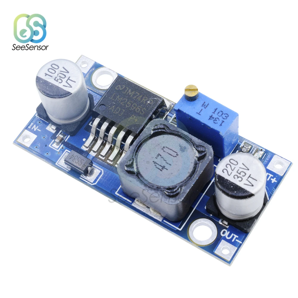 LM2596 LM2596S DC-DC módulo de fuente de alimentación reductor ajustable, convertidor Buck de 3,2 V-40V a 1,25 V-35V, regulador de voltaje