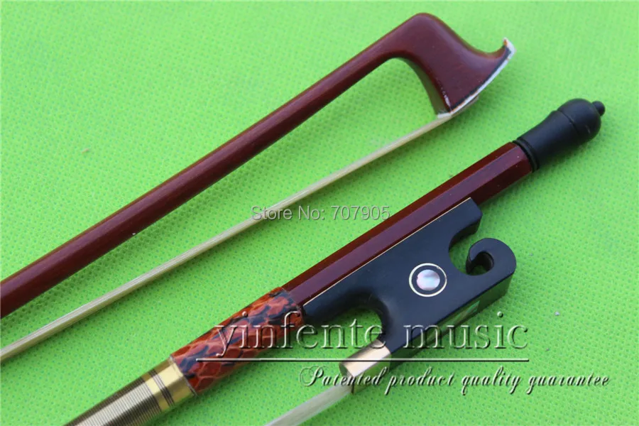 

NJX-0051# 4/4 Brazilwood Baroque Violin Bow black OX horn f rog 1 pcs Straight Pretty inlay Color