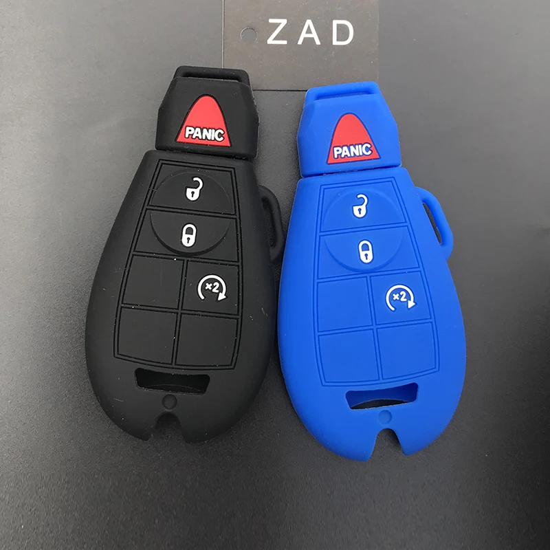 ZAD silicone rubber car key cover case skin shell protect holder set for jeep for Chrysler   Fobik for Dodge Ram 3button keyles