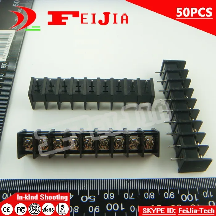 50PCS 25-7.62-9P / 25 7.62mm 9Pin Barrier Terminal Block Screw Terminal Block Pitch 7.62mm Terminal Block Free Shipping