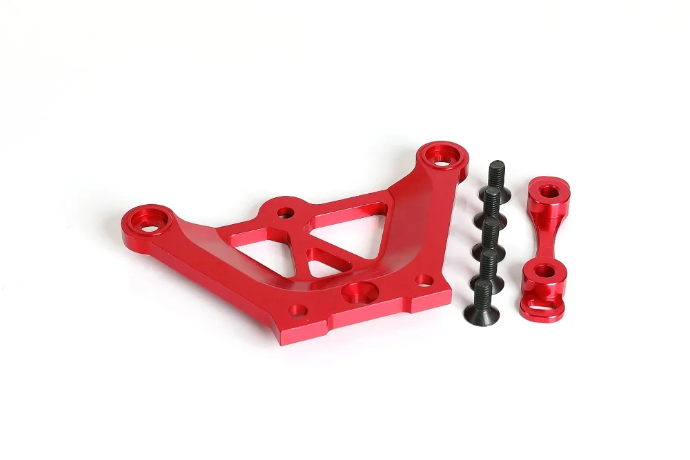 GTBracing CNC Aluminum RC Car 1/5 LOSI 5IVE T Front Chassis Top Plate Brace for LOSI 5T Truck (Silver/Red)