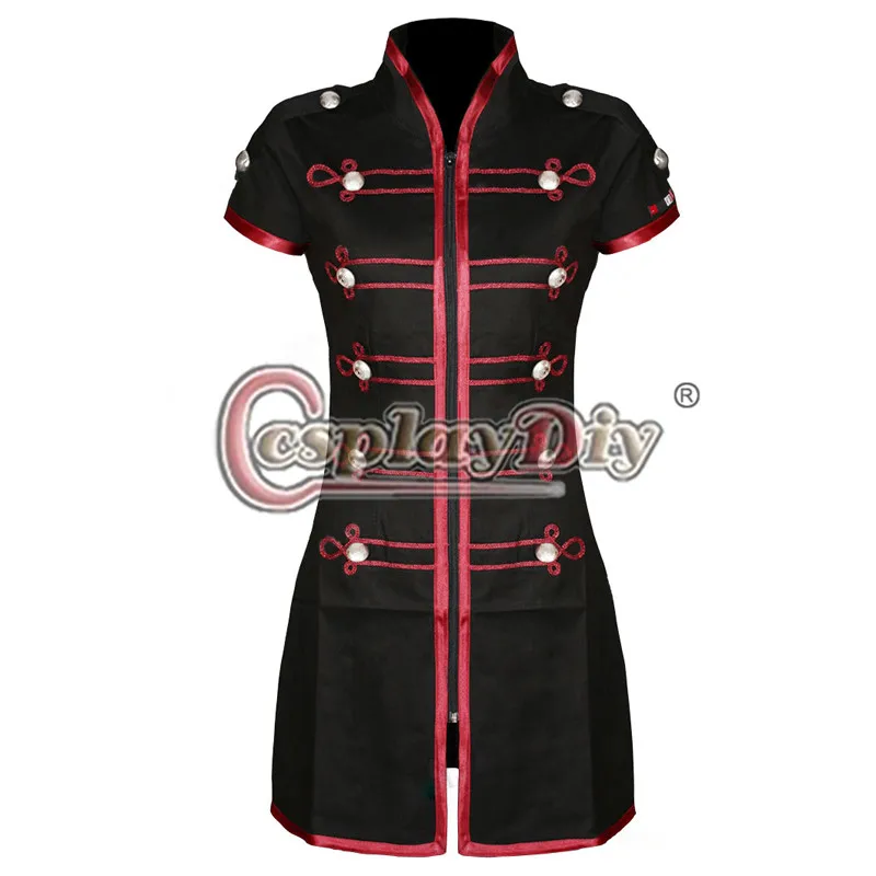 

My Chemical Romance Mini Dress Emo Black Red Military Parade Dress Custom Made D0911