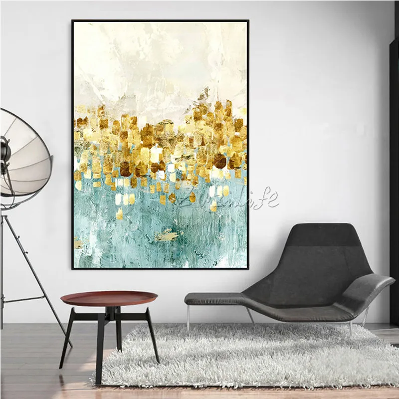 

Gold art acrylic painting modern abstract texture Canvas painting qudraos cuadros decoracion Wall art Pictures for living room