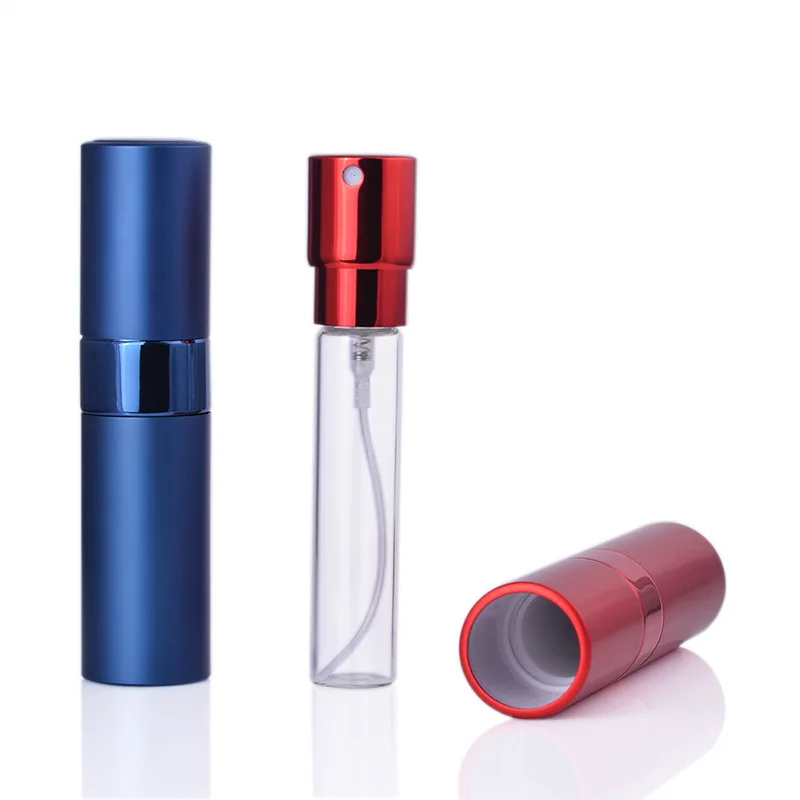 Aluminum Telescopic scalable rotary Perfume Bottle Spray Travel Refillable MINI atomizer Cosmetic Containers 8ml 15ml lin3075