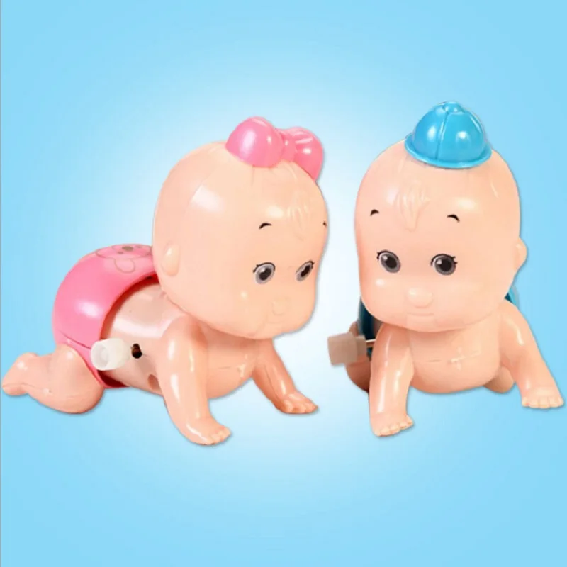 1Pc Cute Baby Kids Wind Up Toys Crawling Crawl Clockwork Toys Doll Kids Party Gifts For Baby Boy Girls Hot Sale
